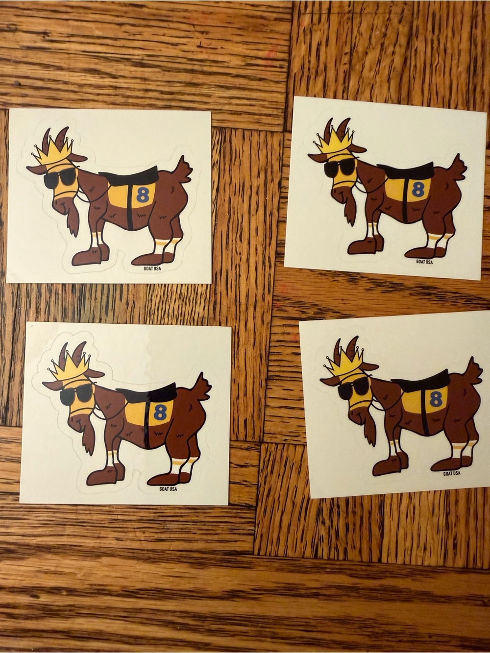 Kids Brown Goat Sticker - Unbranded Cool Goat Design, Yellow Accents